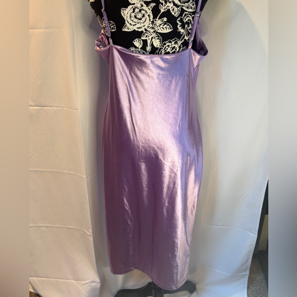 Lavender Satin Midi Dress - Picture 5 of 10